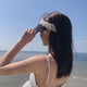 thumbnail image 4 of 56-58 cm circunferencia del sombrero protector solar de verano perla sombrero de copa vacío playa que cubre la cara sombrero de paja protector solar sombrero para el sol, 4 of 5