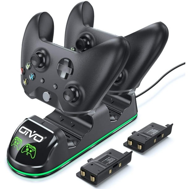 Chargeur de manette OIVO pour manette Xbox One/S/X/Elite, station de charge  double rapide mise à jour LED Stap, station de charge à distance - 2  batteries rechargeables incluses 