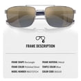 thumbnail image 3 of Ray-Ban RB3737 CHROMANCE POLARIZED Rectangle Shaped Sunglasses for Men & Women - Includes Official Rayban Eyewear Kit - Ideal Formal & Casual Wear Sunglasses - Blue & Gold Lens, 3 of 7