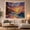 Cliffside Beach, variant on Sunset Tropical Beach with Palm Trees and Volcanic Rocks, Serene Coastal for Beach Lovers, Seaside Wall Decor, Housewarming Gift Tapestry Wall Hanging for Living Room and Bedroom