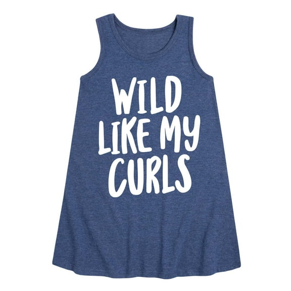 Instant Message - Wild Like My Curls - Toddler and Youth Girl's A-line Dress