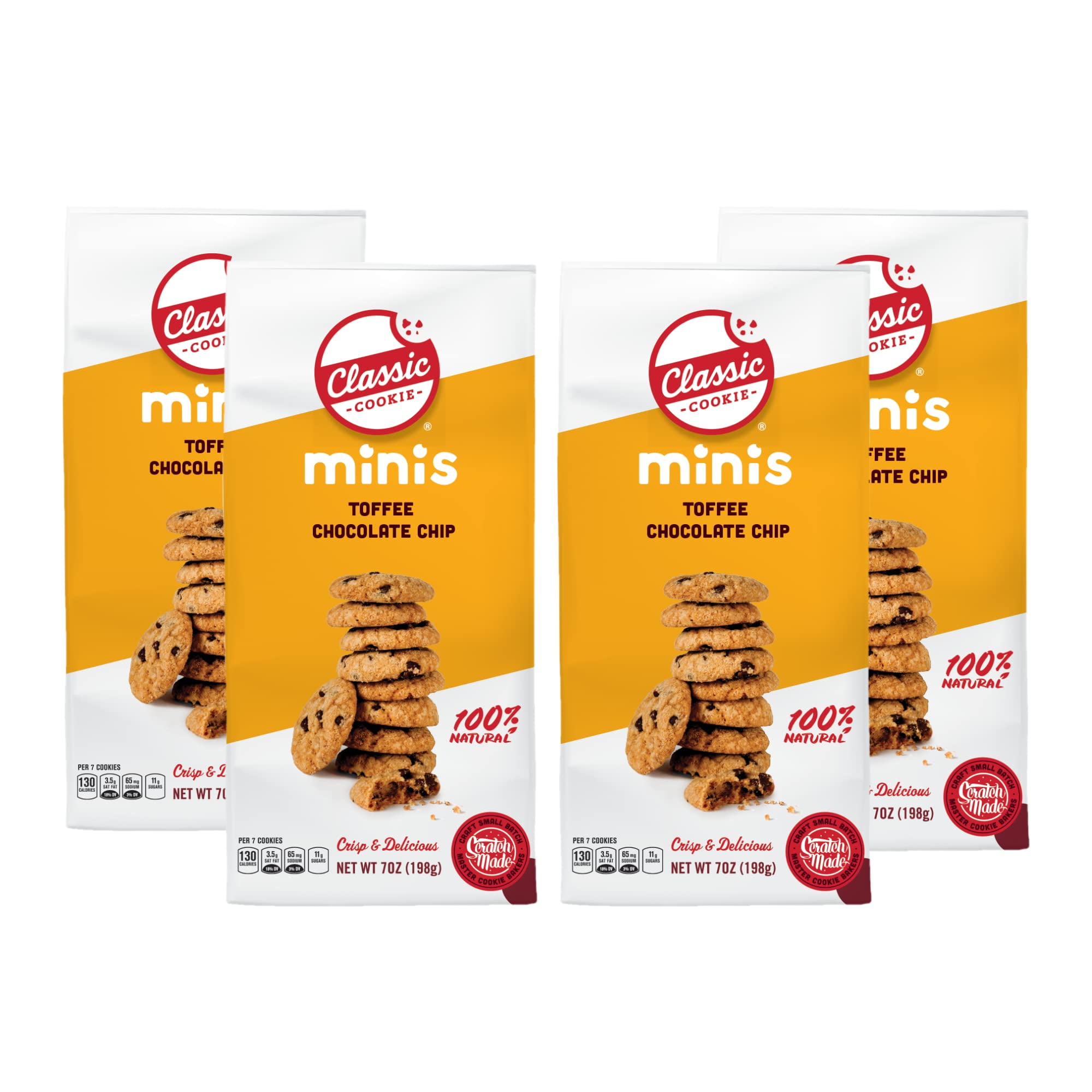 Classic Cookie Chocolate Chip Minis made with Hershey's? Chocolate Chips 12 Bags (Toffee Chocolate Chip, 4 Bags)