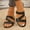 Black, variant on Women's Flat Slide Sandals Open Toe Crisscross Strap Casual Spring/Summer Shoes with Non Slip Comfortable Sandals for Women Plus Size Available