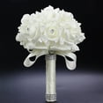 thumbnail image 4 of Kmbangi Artificial Wedding Bride Bouquet Romantic Handheld Bridesmaid Flower with Ribbon, 4 of 9