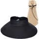 thumbnail image 1 of Sombrero de playa ajustable BANYUO Viseras de paja plegables beige negro, 1 of 6