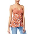 thumbnail image 1 of American Rag Womens Crochet Babydoll Halter Top Shirt, Naranja, Medium American Rag Cabestro, 1 of 1