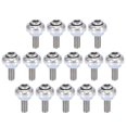 thumbnail image 1 of 15Pcs M6x20 Tornillos Tuercas Sujeción de Matrícula Aluminio Plateado para Coche Moto Unique Bargains Tornillo de matrícula, 1 of 4