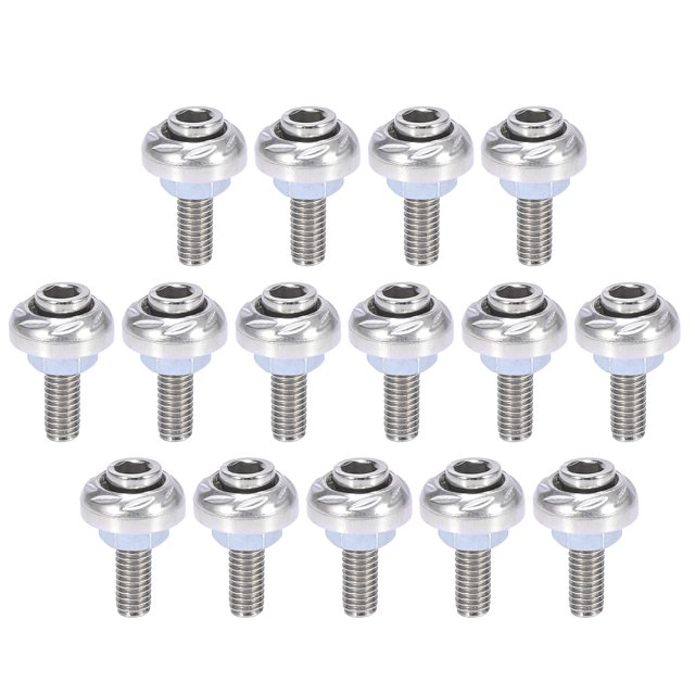 15Pcs M6x20 Tornillos Tuercas Sujeción de Matrícula Aluminio Plateado para Coche Moto Unique Bargains Tornillo de matrícula
