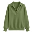 thumbnail image 7 of Aboser Womens Henley Neck Sweatshirt Dressy Casual Long Sleeve Pullover Tops Button Down Collared Shirts Comfy Solid Color Sweatshirts, 7 of 7