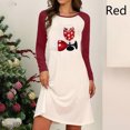 thumbnail image 2 of Vestido suelto informal de manga larga con estampado navideño y cuello redondo para mujer Fridja  nbo1090, 2 of 6