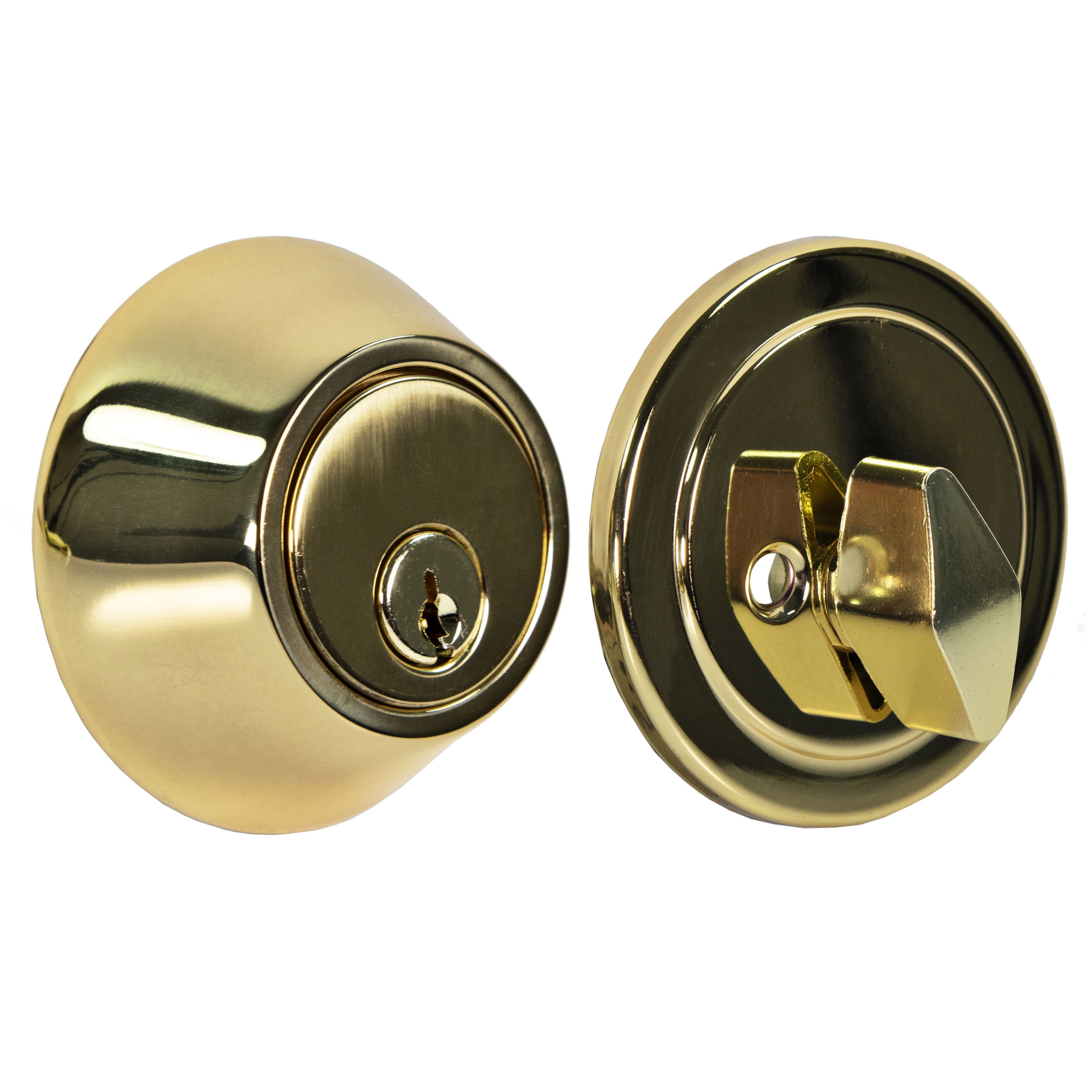 Ultra Security 83967 Grade 3 Polished Brass 1-Cylinder Deadbolt Lock Set with Key