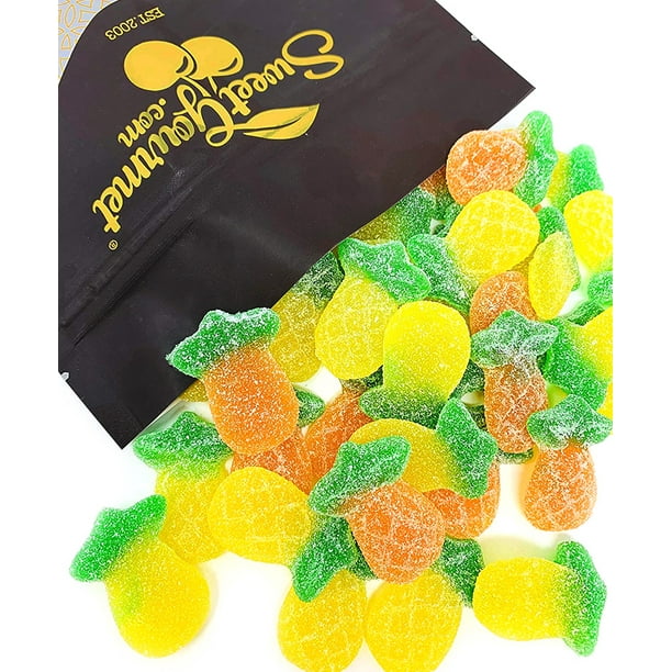 SweetGourmet Gummi Sour Pineapples Fruity Sour Gummy Candy 2 Pounds