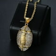 thumbnail image 3 of Titanium Steel Gold Plated Rugby Pendant Necklace Creative Personality Men's Necklace, 3 of 7