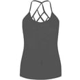 thumbnail image 5 of Tank Tops for Women Racerback Sleeveless Cropped Tank Tops Crewneck Undershirt Tennis Yoga Athletic Running Shirts Stretch Racerback Breathable Tee (Dark Gray,XXL), 5 of 5