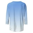 thumbnail image 5 of QATAINLAV Shirts for Women 2025 Summer Fashion Dandelion Print Tees Shirts Casual Loose Crew Neck 3/4 Sleeve Cotton Blouse Workout Tops Light Blue XXL, 5 of 6