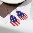 thumbnail image 5 of Patriotic Earrings for Women - 4th of July American Flag Dangle Earrings, PU Leather Red White Blue USA Themed Jewelry, for Independence Day & Everyday Outfits, 5 of 6