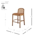 thumbnail image 4 of New Pacific Direct Donna Faux Leather Rattan Counter Stool in Brown (Set of 2), 4 of 9