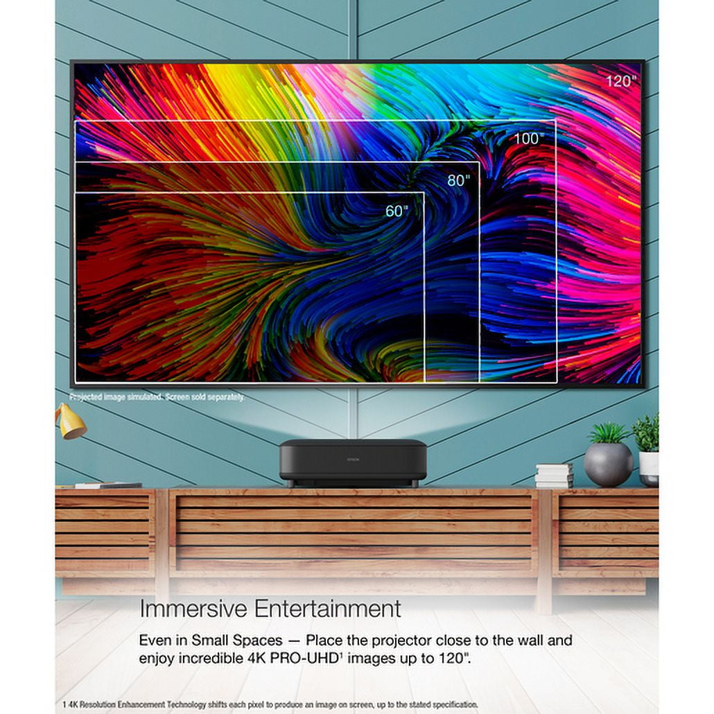 Epson EpiqVision Ultra LS650 Smart Streaming Laser Projector - Black