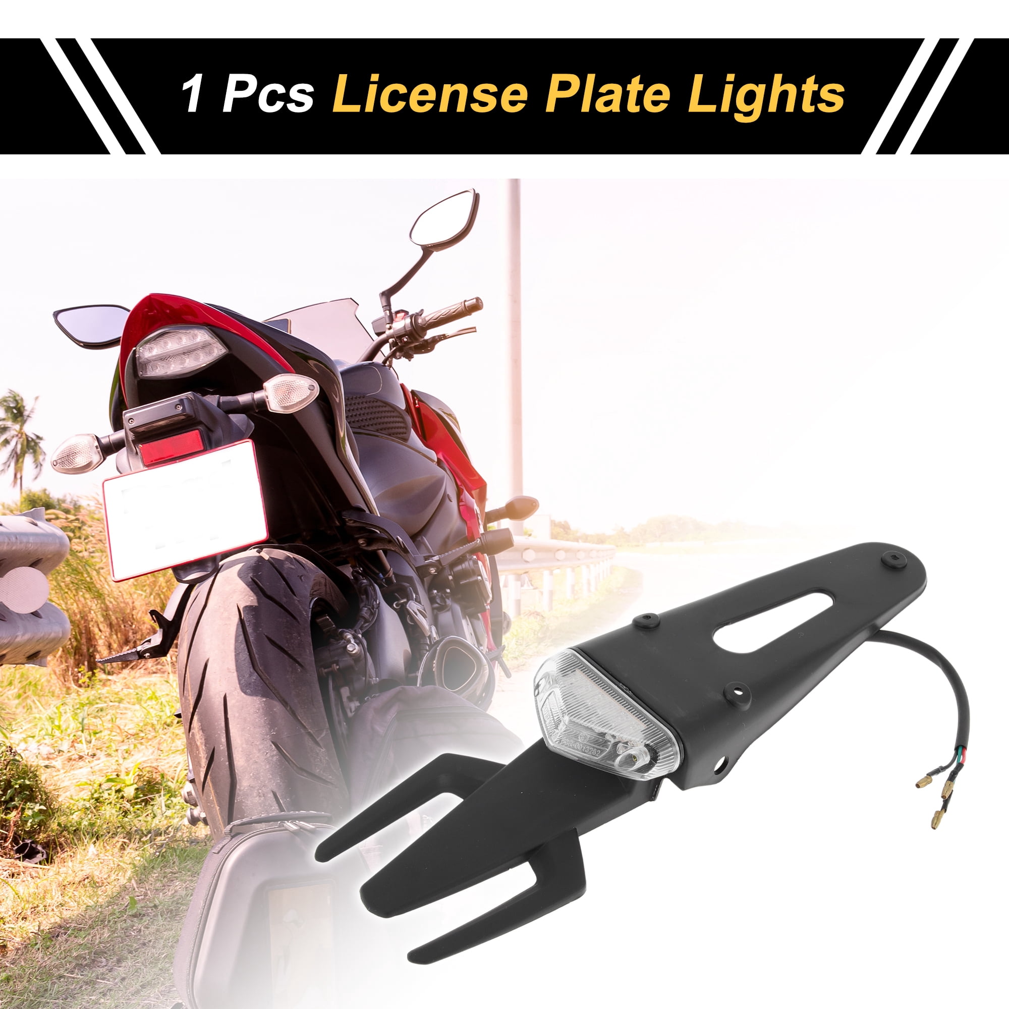 1Pcs License Plate Light 12V LED Tag Lamp for Car Motorcycle Waterproof Yellow License Plate Light License Plate Light