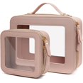 thumbnail image 1 of Set de bolsas de maquillaje de viaje FFPaw transparente a prueba de agua con cremallera, 1 of 7