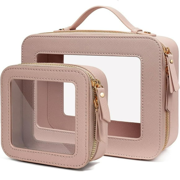 Set de bolsas de maquillaje de viaje FFPaw transparente a prueba de agua con cremallera