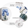 thumbnail image 5 of Blue Blossoming Tulip Shower Curtains for Bathroom Waterproof Fabric Bath Curtains Decor Bath Tub Curtain Vintage Spring Floral Botanical Decorative Shower Curtain Sets with 12 Hooks, 72x72 Inch, 5 of 6
