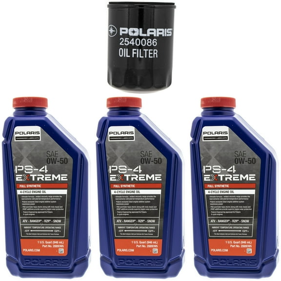 Polaris FKOCK20041 PS-4 Extreme Synthetic Oil Change Kit with Filter RZR Ranger ACE Crew