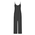 thumbnail image 5 of Yuwull One Piece Jumpsuits For Women V Neck Sleeveless Loose Fits Overalls Spaghetti Strap Haremss Long Pants With Pockets, 5 of 6