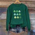 thumbnail image 1 of Jsaierl Chandails en Molleton pour Femmes Jour de la Saint-Patrick Imprimé Trèfle Chanceux Pulls Décontractés Manches Longues Col Rond Hauts Tendance Chandail en Molleton de Vacances, 1 of 3