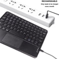thumbnail image 7 of Portable Wireless Bluetooth Keyboard with Touchpad, Ultra-Thin Rechargeable Bluetooth Keyboard Mini with trackpad Round Key for iPad pro/iPad/iOS/Android (Black), 7 of 7