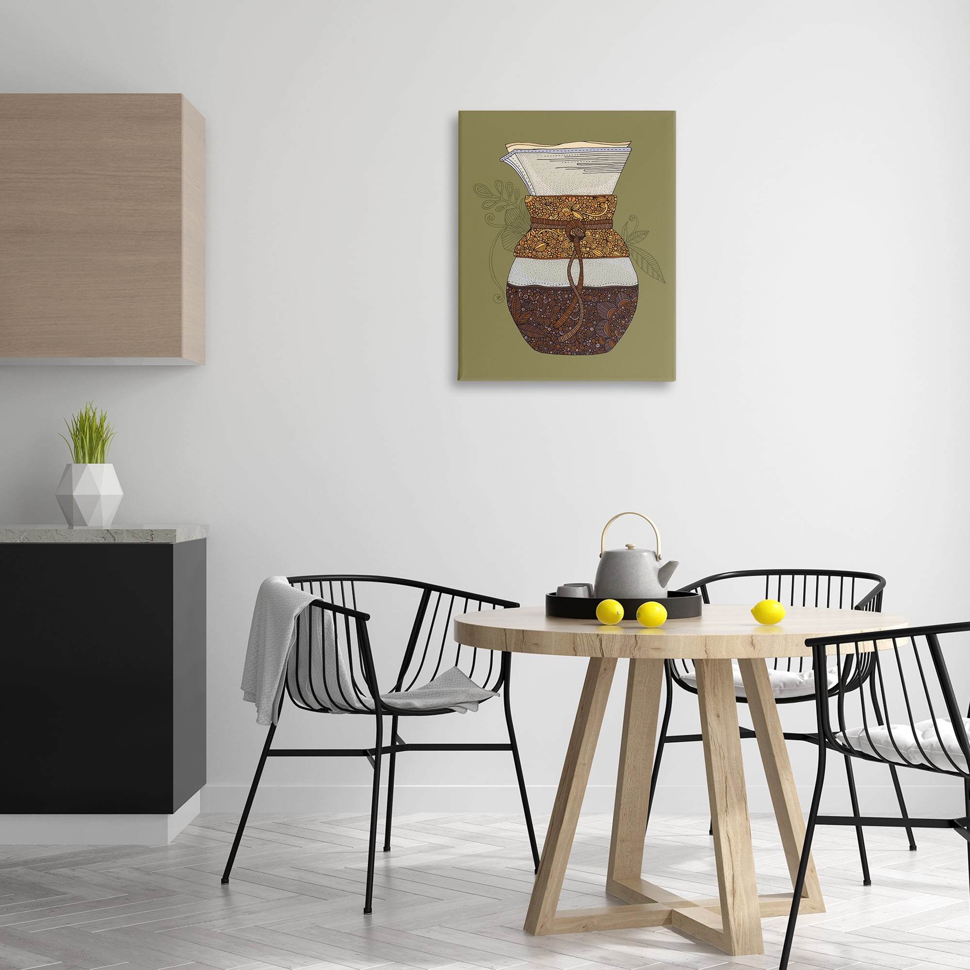 Stupell Industries Pour Over Coffee Maker Food & Beverage Painting Gallery Wrapped Canvas Art Print Wall Art, 24 x 30