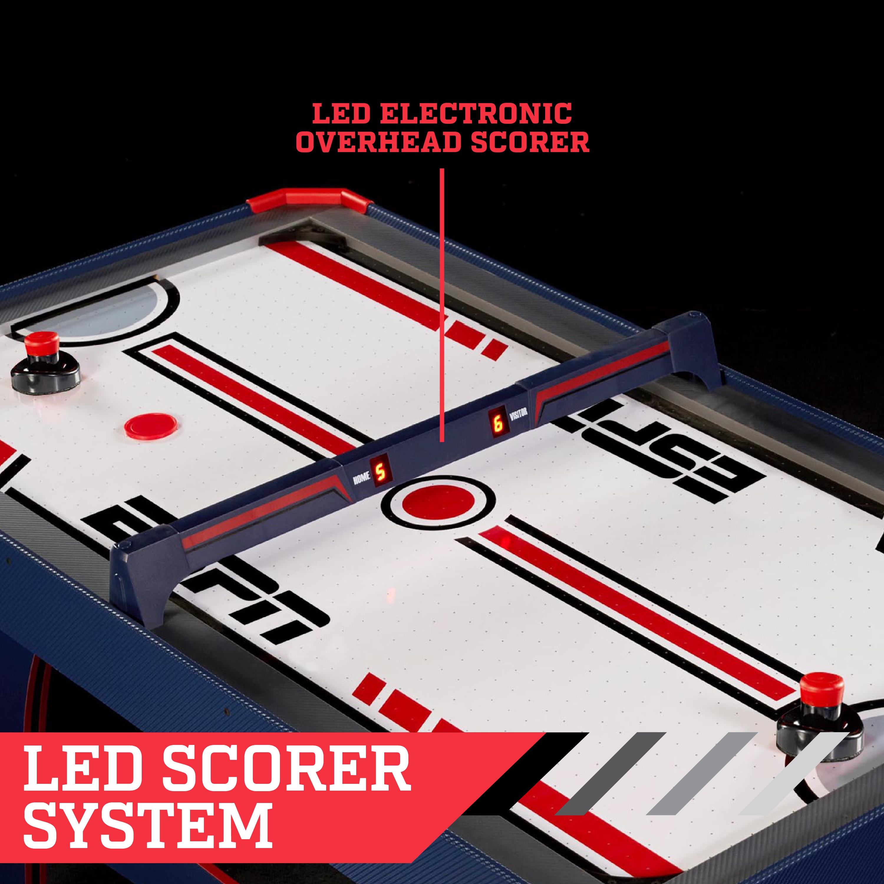 ESPN Air Powered Hockey Table with Overhead Electronic Scorer, 60" x 32" x 32" - image 3 of 11