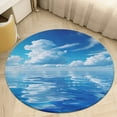 thumbnail image 4 of Bright Sunshine Through Deep Blue Sea Washable Round Rug -Circle Area Rugs for Nursery Bedroom, Vintage Non Slip Non Shedding Low Pile Carpet for Living Room Coffee Table Entryway, 4 of 6
