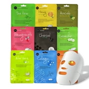 Celavi Beauty & Cosmetics Korea Skin Care Moisturizing Essence Paper Sheet Facial Mask, 0.74 oz, 9 Pack