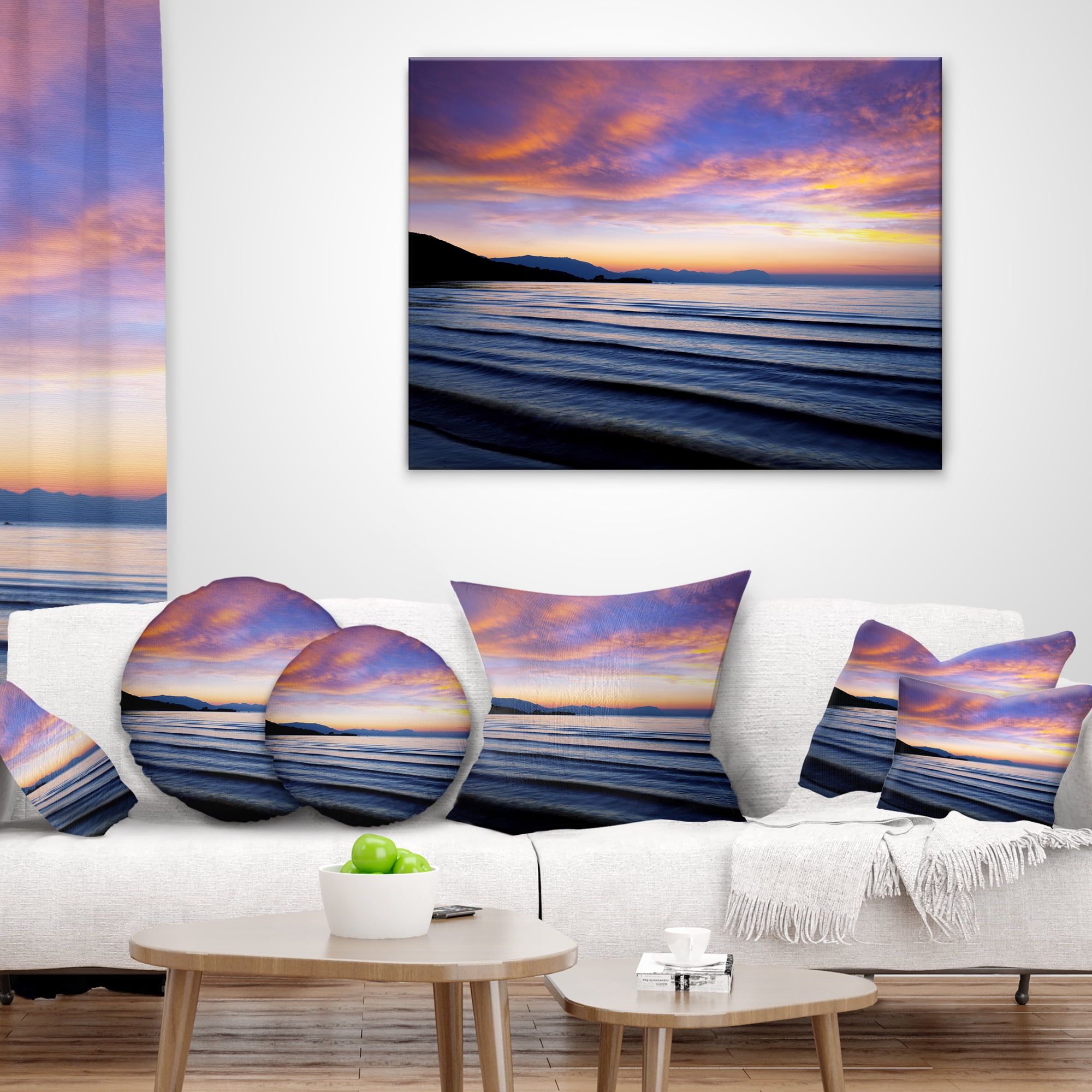 Designart 12" x 20" Sea & Shore Polyester Throw Pillow