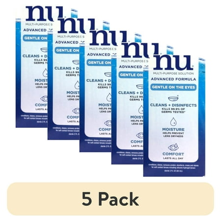 (5 pack) Renu Contact solution, Advanced Triple Disinfectant Formula 2 fl oz