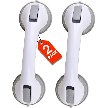 Grab Bars Heavy Duty Suction Cup for Elderly Seniors Handicap Bathtubs Showers 2 Pack 12 Inch