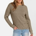 thumbnail image 4 of FDGIU Women's Ribbed Knit Pullover - Long Sleeve Crewneck Tunic Top, Fall Winter Casual Sweater, 4 of 6