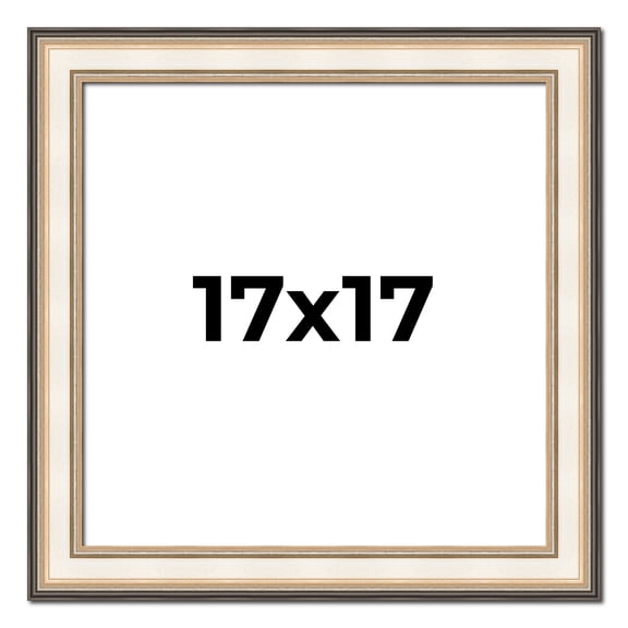 17x17 Frame Gold Silver Plein Aire 2" Inch Wide Moulding Solid Wood Picture Frame | Modena