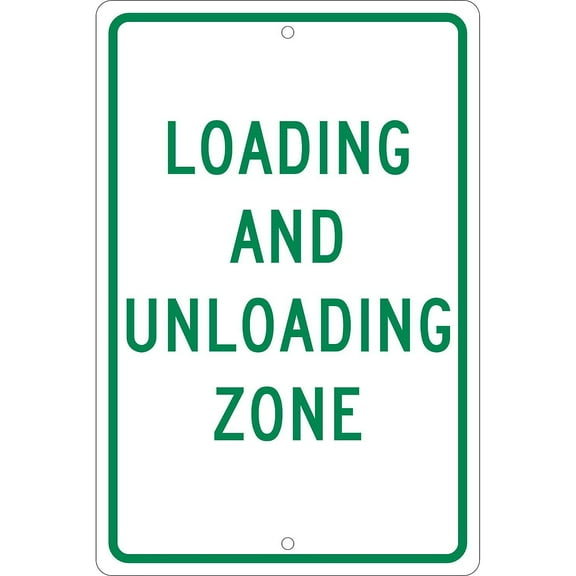 National Marker Reflective "Loading And Unloading Zone" Regulatory Traffic Sign 18" x 12" Aluminum