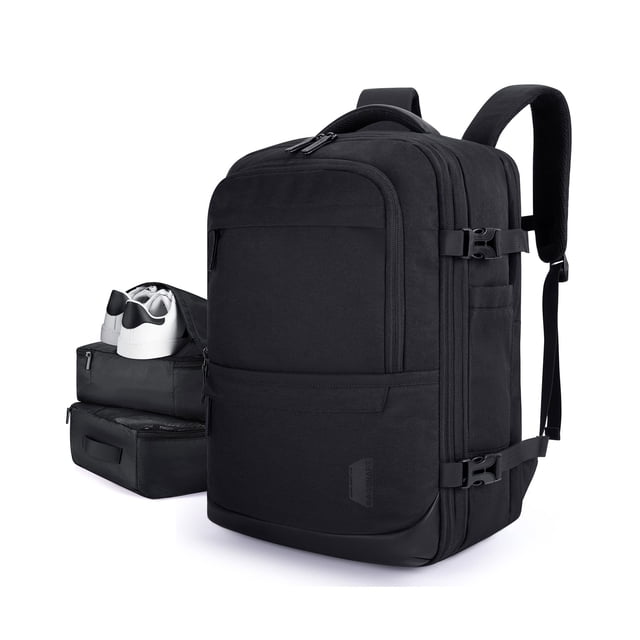 Mochila de viaje para portátil BAGSMART de 40 litros con cubos de embalaje, color negro