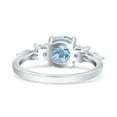 thumbnail image 3 of Round Art Deco Five Stone Engagement Ring CZ 925 Sterling Silver Size 5, 3 of 5