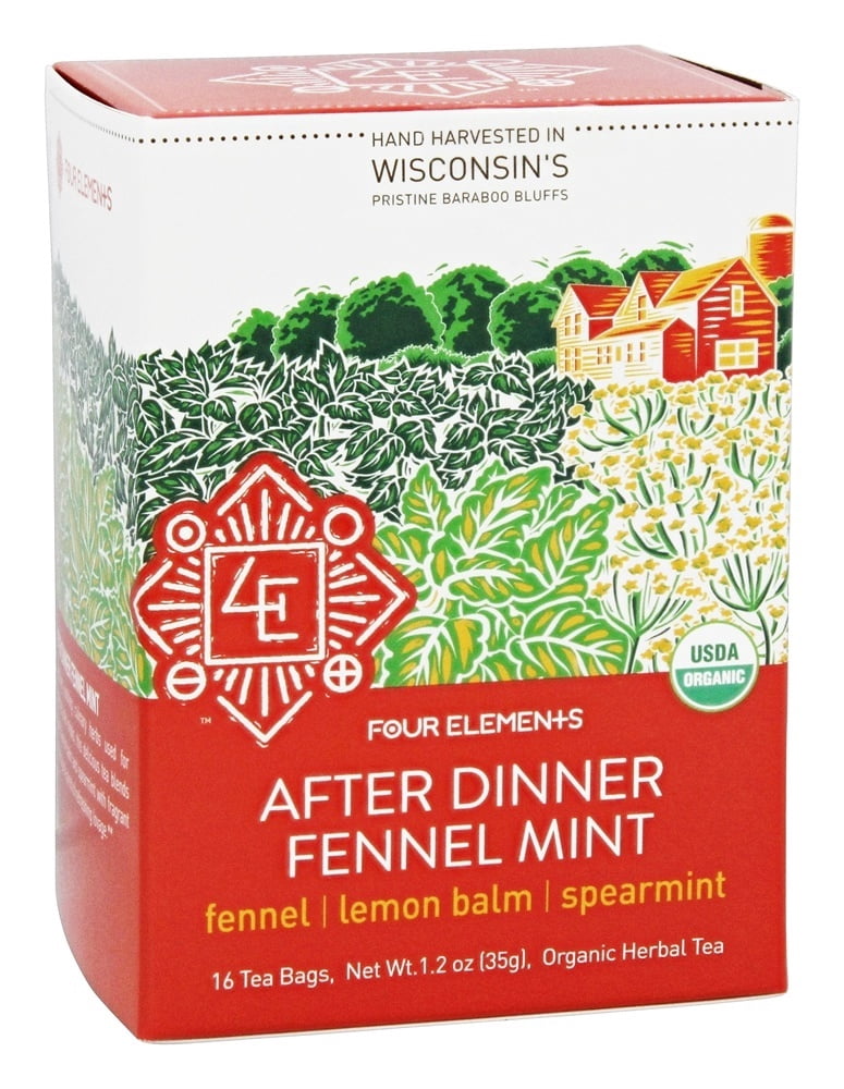 Four Elements Herbals Organic Herbal Tea After Dinner Fennel Mint