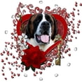 thumbnail image 2 of CafePress - Valentine_Red_Rose_Saint_Bernard_Ma -  Round Wood Ornament 4", 2 of 2