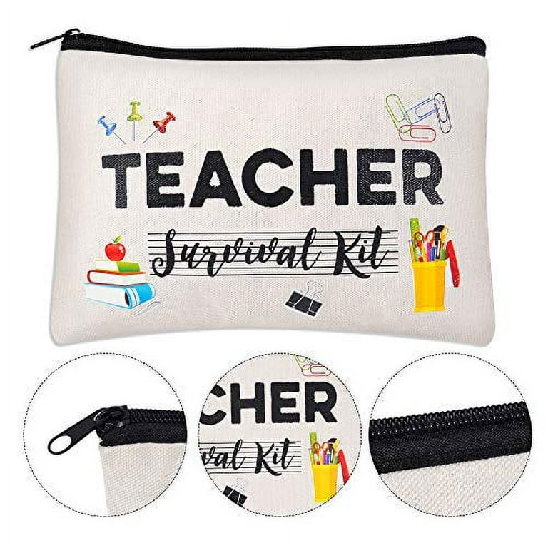 Bright Creations Teacher Appreciation Pouches with Zipper for Pencils,  Stationery, Toiletry, Makeup Bags, Travel Cosmetic Pouch for Women  (5-Designs)