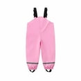 thumbnail image 4 of ZACPNCV Kids Waterproof Rain Pants with Suspenders Toddler Boys Girls Windbreaker Mud Pants Outerwear Bib Girls Bottoms Pink 2-3 Years, 4 of 5