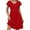 Red, variant on Summer Dresses for Women Ruffle Sleeve Black Midi Dress Boho Beach Sundress with Pockets, Size M