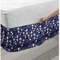 thumbnail image 2 of Botanical Bed Skirt, Monochrome Illustration of Abstract Flowers and Dandelions Silhouettes, Elastic Bedskirt Dust Ruffle Wrap Around for Bedding Decor, 4 Sizes, Indigo and White, by Ambesonne, 2 of 2