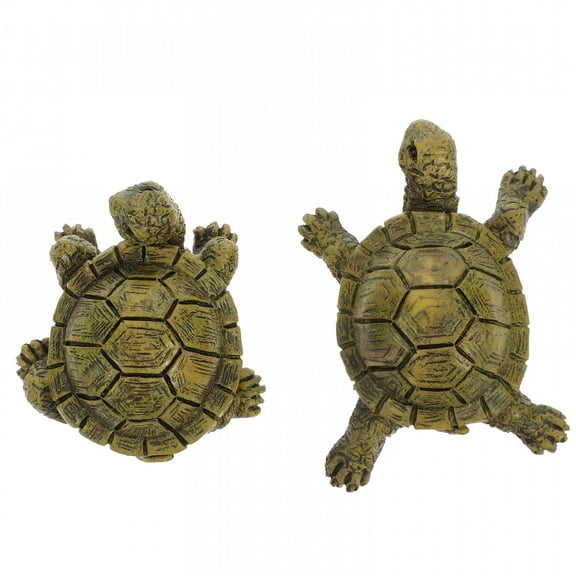 LAMIRO 2Pcs Turtle Model Highly Simulated Resin Turtle Figure Garden Decoration Small Turtle Statue