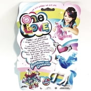 One Love White with Blue Hair Unicorn Doll Set with Brush